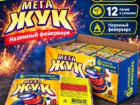Наземный фейерверк (блок 12 пачек) Р3530 Мега жук